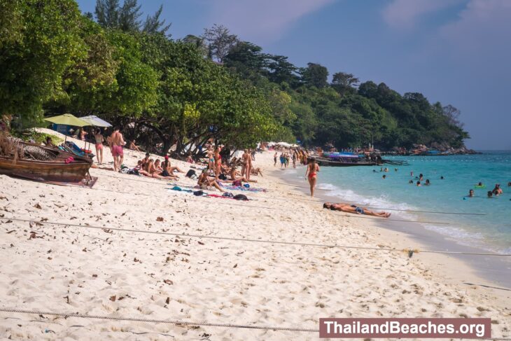 Long Beach on Phi Phi Don is a typical tourist beach